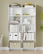 6-Tier Bookshelf, 66.9" Tall Standing Bookcase, Multi-Purpose Display & Storage Unit, Corner Shelf for Home Office, Living Room, or Bedroom