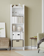 Hzuaneri 6-Cube Room Divider Bookcase, 24 x 48 x 170 cm Open Shelf for Living Room, Study, Office, White