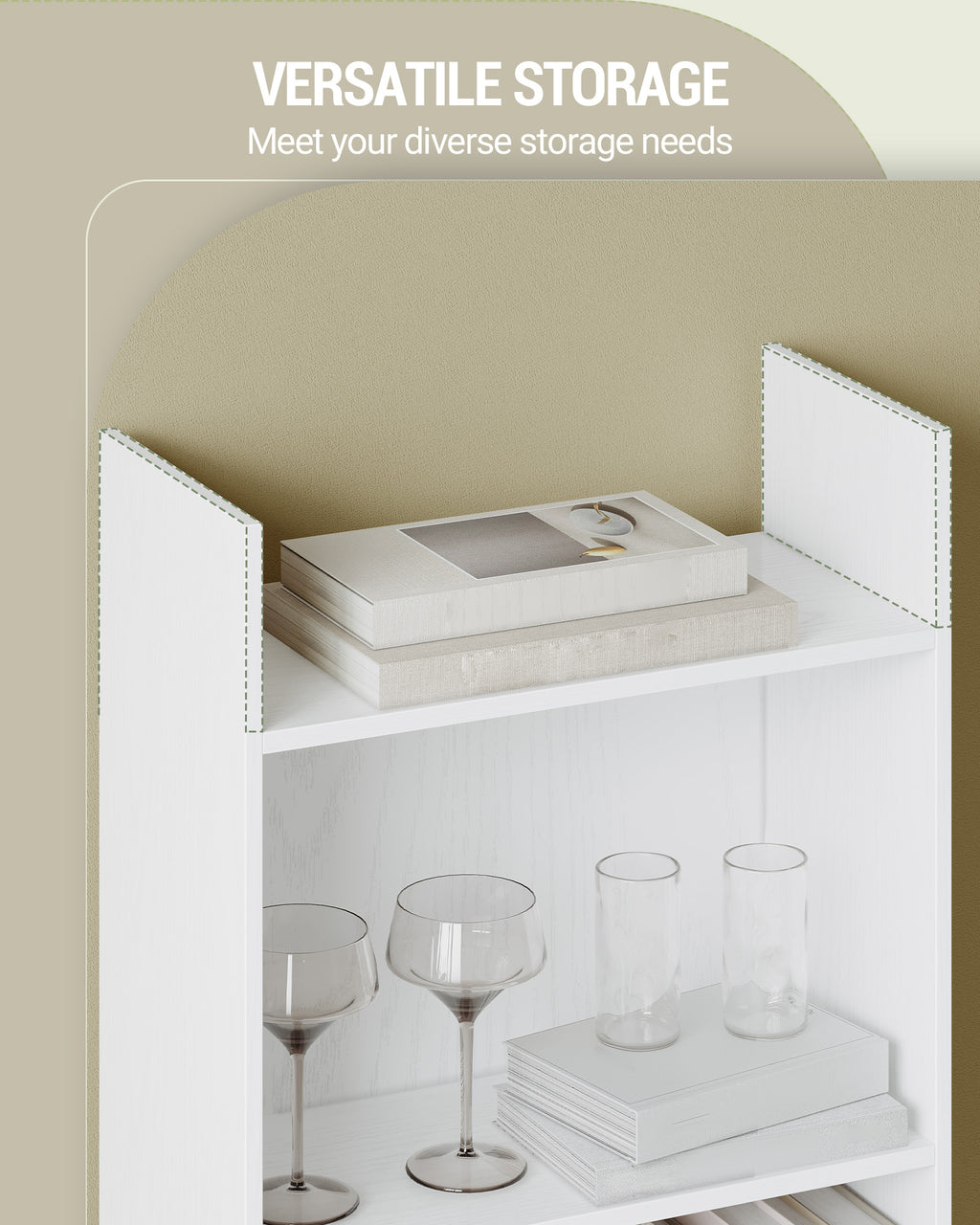 Hzuaneri 6-Cube Room Divider Bookcase, 24 x 48 x 170 cm Open Shelf for Living Room, Study, Office, White