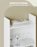 Hzuaneri 6-Cube Room Divider Bookcase, 24 x 48 x 170 cm Open Shelf for Living Room, Study, Office, White