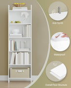 Hzuaneri 6-Cube Room Divider Bookcase, 24 x 48 x 170 cm Open Shelf for Living Room, Study, Office, White