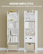 Hzuaneri 6-Cube Room Divider Bookcase, 24 x 48 x 170 cm Open Shelf for Living Room, Study, Office, White