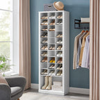 Hzuaneri 11-Tier Shoe Storage Cabinet, Wooden Shoe Rack with 30 Cubbies, Tall Freestanding Shoe Organizer for 30-33 Pairs, Easy Assembly Shoe Cabinet for Closet, Entryway, Living Room