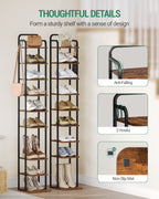 Hzuaneri Adjustable Shoe Rack - Space-Saving Shoe Tower for Small Spaces