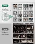 Hzuaneri 11-Tier Shoe Storage Cabinet, 37.6 in Wide Wooden Shoe Rack with 40 Cubbies, Tall Freestanding Shoe Organizer for 40-44 Pairs, Easy Assembly Shoe Cabinet for Closet, Entryway, Living Room, White