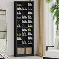 Hzuaneri 11-Tier Shoe Storage Cabinet, Wooden Shoe Rack with 30 Cubbies, Tall Freestanding Shoe Organizer for 30-33 Pairs, Easy Assembly Shoe Cabinet for Closet, Entryway, Living Room