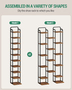Hzuaneri Adjustable Shoe Rack - Space-Saving Shoe Tower for Small Spaces