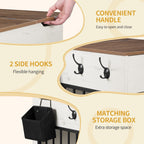 24.6" Wooden Dog Crate Furniture with charging station,small dogs,White Brown