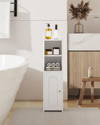 Hzuaneri ‌Narrow Toilet Cabinet with Door, Adjustable Shelves for Bathroom