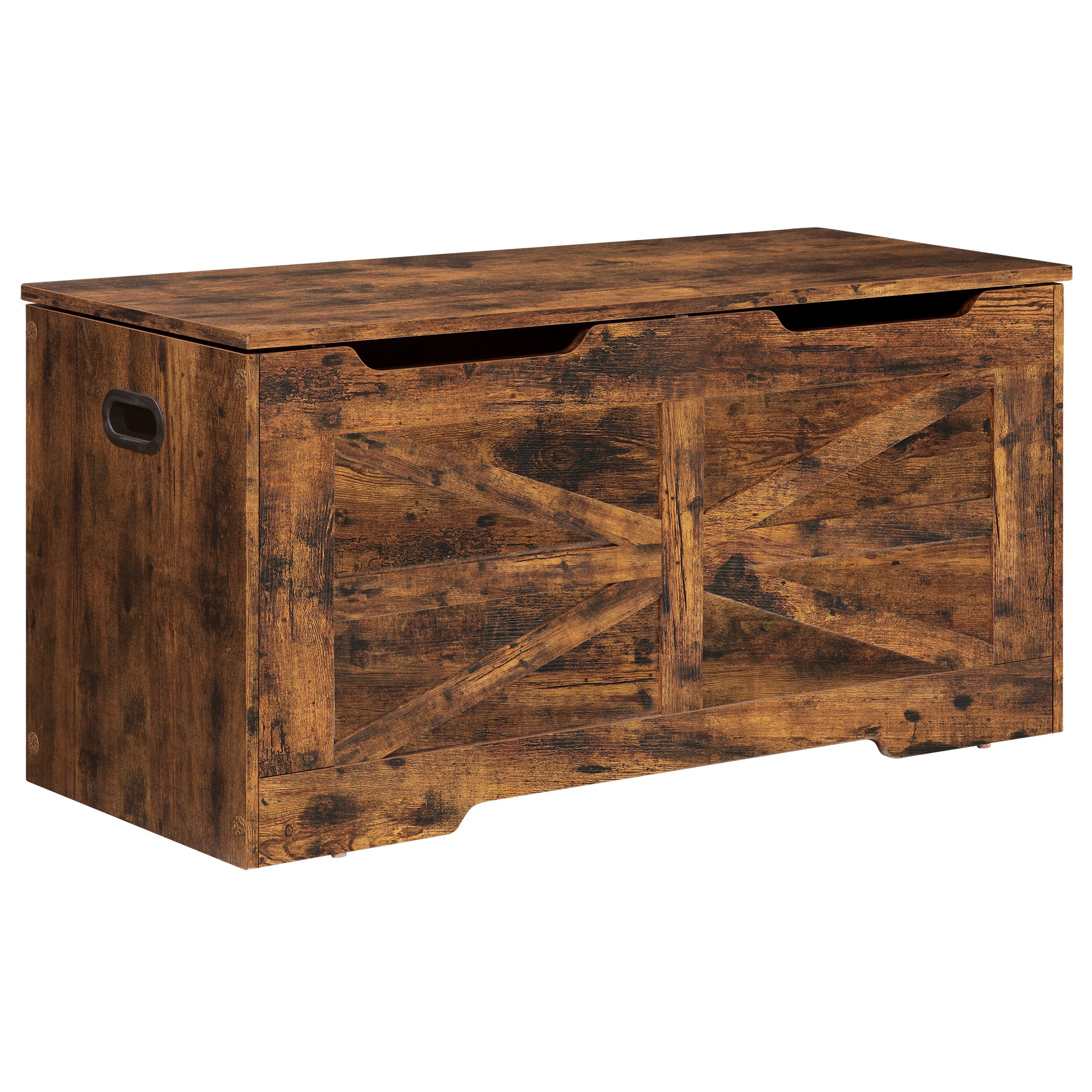 Hzuaneri Storage Chest, Storage Bench, Wooden Blanket Box Trunk with 2 Hinge, Lift-Top Organizer Chest, Shoe Bench for Hallway, Bedroom, Living Room, 40 x 100 x 48 cm, Rustic Brown SB03401X