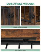 Hzuaneri 44 Inch Dog Crate Furniture, XL Indoor Dog Kennel for Large Dog with Barn Door, Heavy Duty Wooden Dog Cage as TV Stand & End Table, Rustic Brown