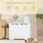 Hzuaneri Cat Cabinet, 70 cm Cat Litter Box Cabinet, Storage Box, White Top Opening Hidden Cat Litter Box Cabinet Furniture, Cat House, 70 x 50 x 53 cm, for Hallways, Bedrooms, CB84803X