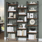 Hzuaneri bookshelves, free-standing shelves, shelf with 17 shelves, 6 tiers, 24 x 152 x 186 cm