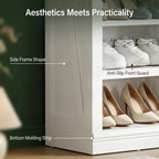 Hzuaneri 71.3"H Large Freestanding Farmhouse Shoe Storage Cabinet, Indoor Entryway & Living Room Shoe Organizer with Adjustable Shelves, 10‑Tier Shoe Cubby Unit Holds 46‑50 Pairs as Home Storage Furn