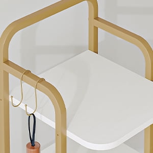 Hzuaneri Shoe Rack, 39.8" H Freestanding Vertical 6‑Tier Adjustable Storage Organizer, Space‑Saving Footwear Storage for Small Spaces, White & Gold