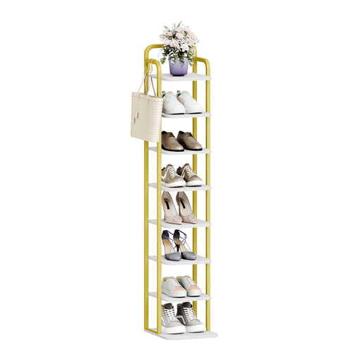 Hzuaneri Adjustable 8-Tier Vertical Shoe Rack, Space Saving Shoe Storage Unit