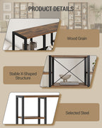 Hzuaneri  6-Level Bookshelf with 15 Adjustable Shelves, Vintage Brown-Black, 30 x 100 x 170 cm