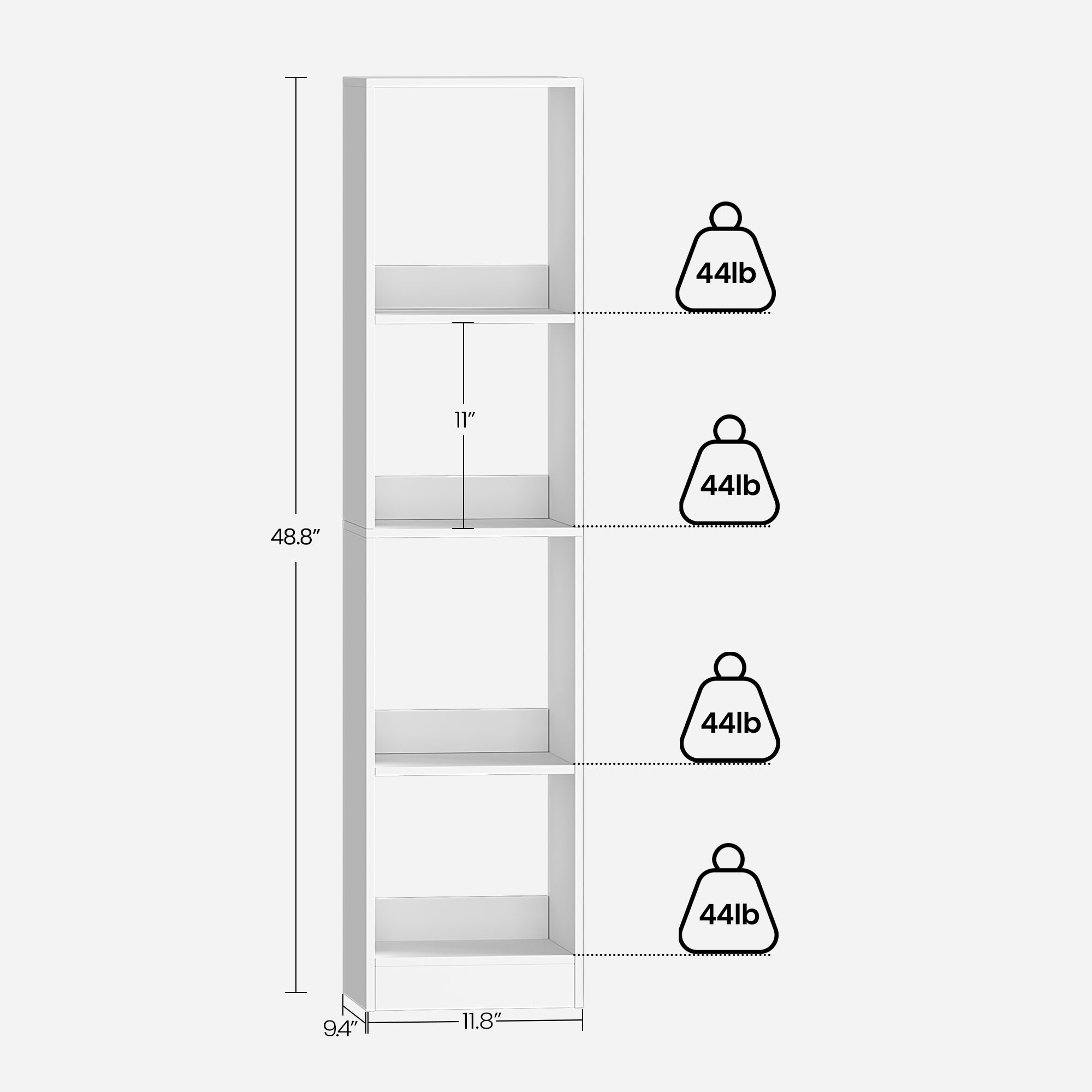 Hzuaneri Modern Bookcase, Open Wooden Storage Shelf for Living Room, Display Organizer