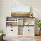 Double Cat Litter Box Enclosure with Storage, Hidden Cabinet for 2 Cats, Rustic Brown and White