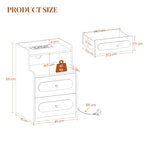 HEXCELEN Nightstand, Set of 2, Side Table with 2 Drawers, Nightstand with Open Compartment, Bedside Table for Bedroom, Wood-Based Nightstand, Sofa Table, for Bedroom Living Room White 421203X