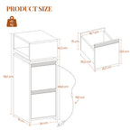 HEXCELEN Nightstand Set of 2, Narrow, Side Table with 2 Drawers and 1 Open Compartment, Bedside Table for Bedroom, Side Table, for Bedroom, Living Room, Modern, White 321203X