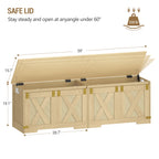 Hzuaneri 59" Extra Large Storage Chest, Storage Bench with Lift Top, 2 Safety Hinges, Shoe BenchToy Chest with Wooden Seat for Entryway, Bedroom, Living Room, Camel Yellow