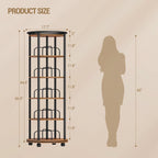 Rotating Bookshelf, 360° Spinning Bookshelf Tower, Display Revolving Bookcase, Round Book Shelf, Narrow Swivel Bookshelves for Small Space, Bedroom, Living Room, 6-Tier Rustic Brown