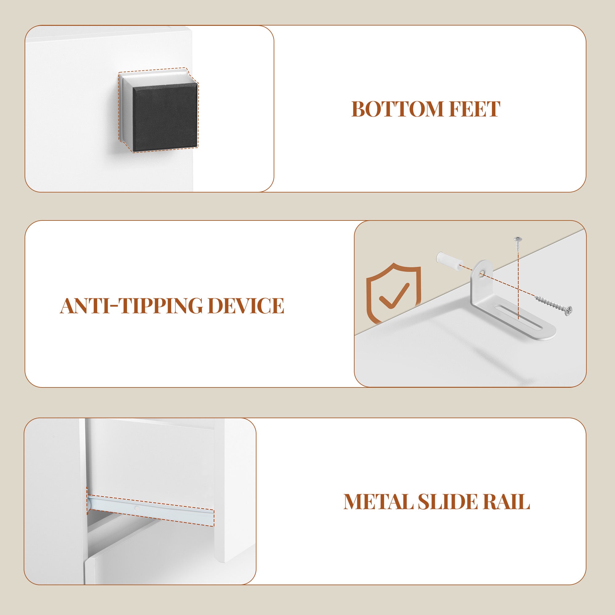 HEXCELEN Vanity Unit, Bathroom Cabinet, Base Cabinet for Bathroom with Sliding Doors and 1 Large Drawer, Adjustable Shelf, 30 x 60 x 63 cm, Bathroom Vanity Unit with Feet White 506403X