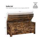 39.4 Inches Storage Chest, Storage Bench with Safety Hinge, Supports 330 lb and Easy Assembly, 50 Gal Toy Trunk for Entryway, Bedroom, Living Room, Rustic Brown