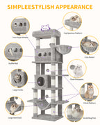 Hzuaneri Cat Tree,  Large Cat Tower for Indoor Cats, Multi-Level Cat House with Condo