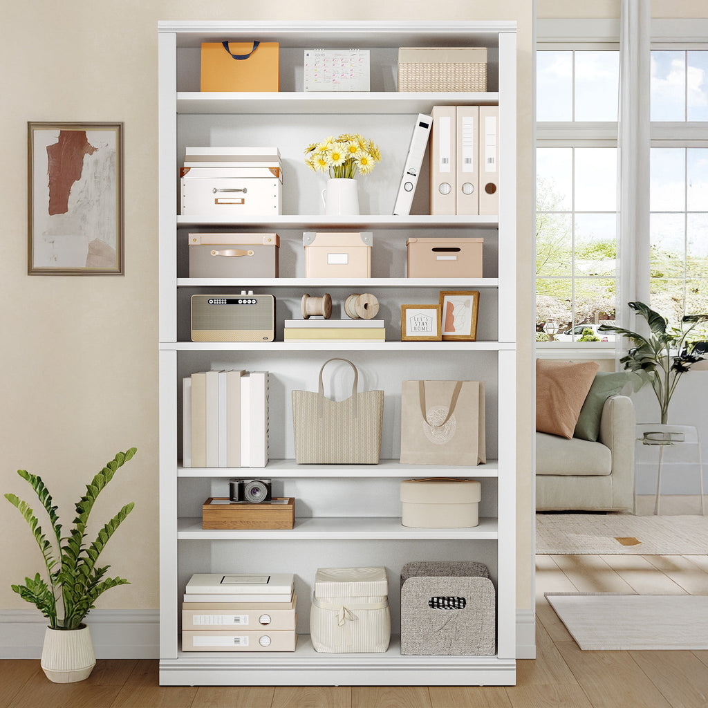 Hzuaneri 71.3" Tall Farmhouse Freestanding Wooden Shoe Storage Cabinet, 10‑Tier Cube Shoe Organizer, Holds 36‑40 Pairs of Shoes, Storage Solution for Entryway & Living Room, White