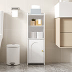 Hzuaneri Bathroom Storage Cabinet, 29.5" Tall Small Corner Freestanding Floor Cabinet with Doors & Adjustable Shelf for Small‑Space Use, White