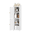 Hzuaneri Bathroom Storage Cabinet, 29.5" Tall Small Freestanding Corner Cabinet with 2 Doors & Adjustable Shelf, Space‑Saving Narrow Organizer for Compact Bathroom Spaces, White