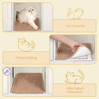 Double Cat Litter Box Enclosure with Storage, Hidden Cabinet for 2 Cats, Rustic Brown and White