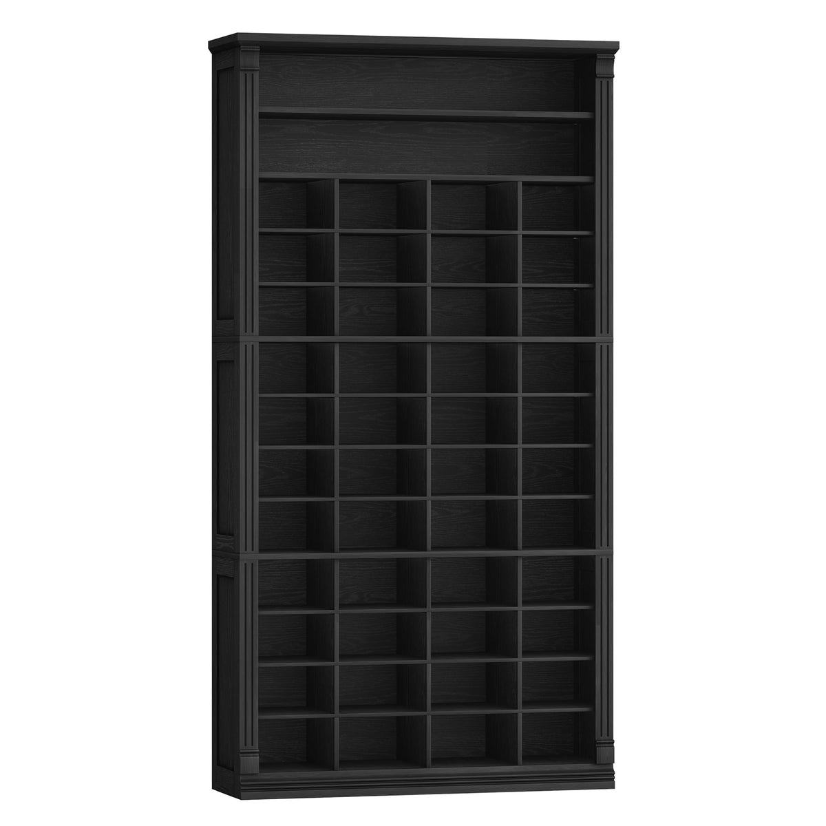 Hzuaneri Shoe Storage Cabinet, 13 Tier Tall Shoe Cabinet with Cubby, Wooden Shoe Rack Organizer, 52 Pairs, for Entryway, Hallway, Bedroom, Black