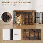 HEXCELEN Wooden Dog Cage Furniture, 100 cm Dog Crate for Home, Dog Cage with 2 Doors, Sliding Doors, for Small, Medium Dogs, Heavy Duty Side Table, 100 x 60 x 62.4 cm, Brown,910101B