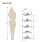 Hzuaneri 5-Tier Tall Bookshelf, Arched Bookcase with Tempered Glass Shelves, Modern Arched Display Racks for Bedroom, Bathroom, Home Office, Steel Frame, Gold, 11.8"D x 13.7"W x 59"H