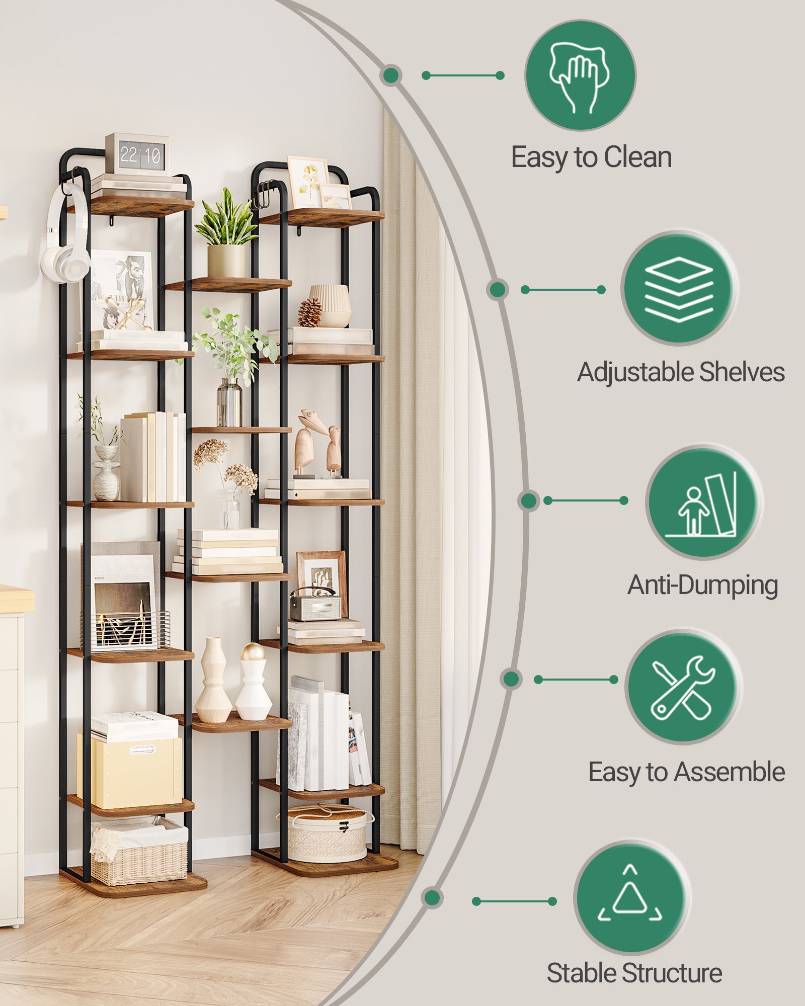 Hzuaneri Adjustable Shoe Rack - Space-Saving Shoe Tower for Small Spaces