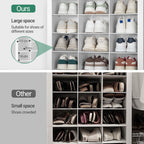 Hzuaneri 11-Tier Shoe Storage Cabinet, 28.7 in Wide Wooden Shoe Rack with 30 Cubbies, Tall Freestanding Shoe Organizer for 30-33 Pairs, Easy Assembly Shoe Cabinet for Closet, Entryway, Living Room, White