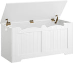 Hzuaneri Storage Bench, Storage Seat, Storage Chest with 2 Sturdy Hinges, White