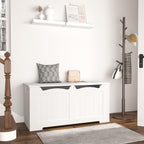 Hzuaneri Storage Bench, Storage Seat, Storage Chest with 2 Sturdy Hinges, White