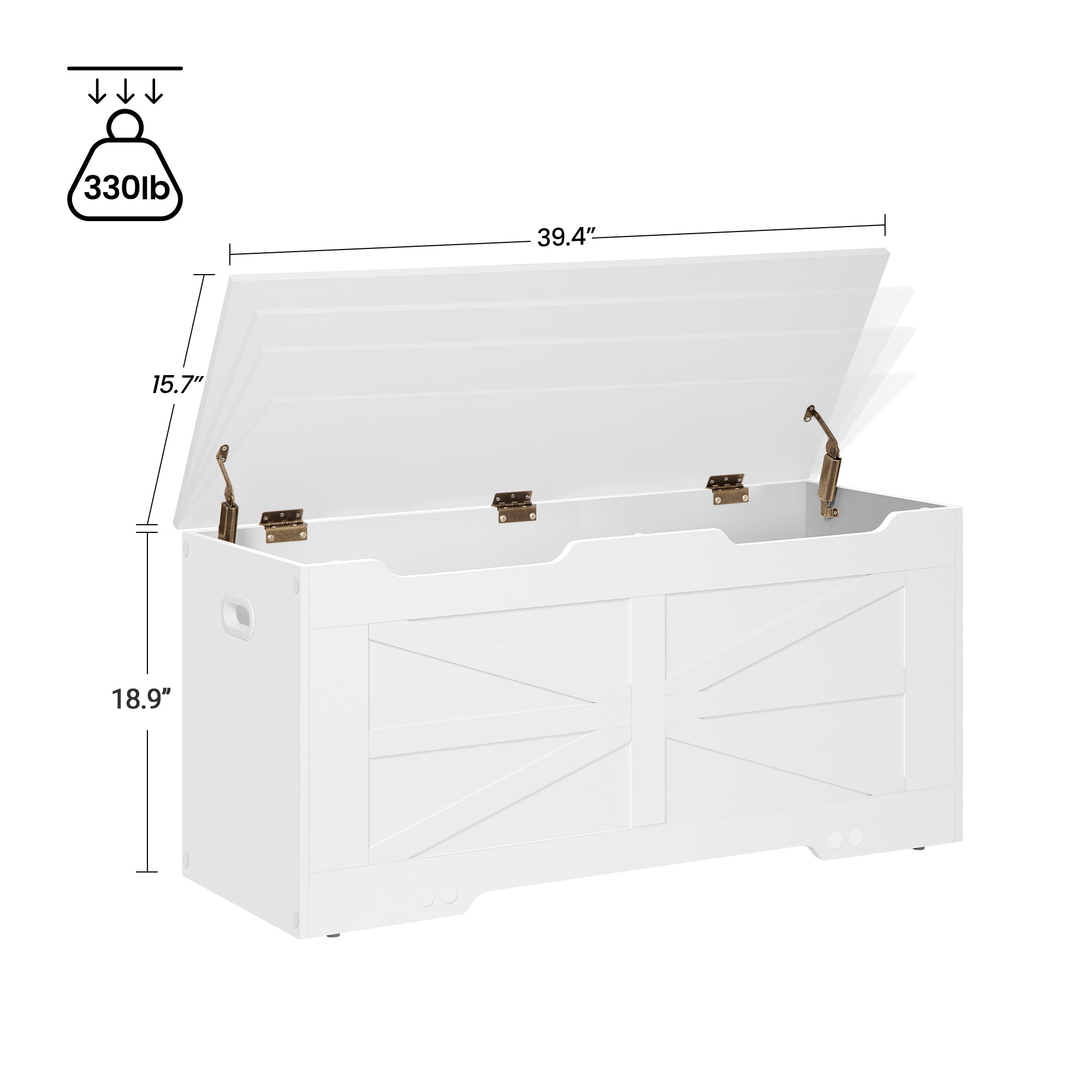 Hzuaneri Shoe Bench, Bench with Storage Space, Seat Chest, 100 cm Lift-Top Storage Organiser with 2 Sturdy Hinges, Shoe Bench for Entrance Area, Bedroom, Living Room, White SB03403X