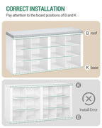 Hzuaneri Shoe Bench With Seat, Shoe Cabinet With Bench And 12 Compartments, White-Grey