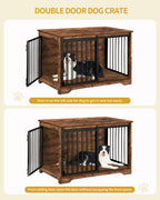 Hzuaneri Dog Cage Furniture, 100cm Dog Box for Home Use, Sliding Doors, 2 Doors