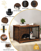 Hzuaneri Dog Cage Furniture, 100cm Dog Box for Home Use, Sliding Doors, 2 Doors