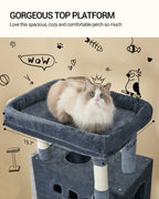 Hzuaneri Cat Tree,  Large Cat Tower for Indoor Cats, Multi-Level Cat House with Condo