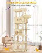 Hzuaneri Cat Tree,  Large Cat Tower for Indoor Cats, Multi-Level Cat House with Condo