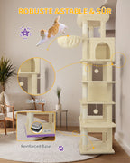 Hzuaneri Cat Tree,  Large Cat Tower for Indoor Cats, Multi-Level Cat House with Condo