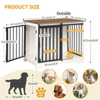 Hzuaneri Dog Crate Furniture, 81cm Dog Box for Home Use, Sliding Doors, White Brown