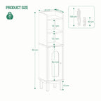 Hzuaneri Bathroom Cabinet, Narrow Bathroom Cabinet, Adjustable Shelves, Toilet Cabinet